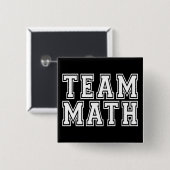 Badge Carré 5 Cm Mathématiques de l'équipe noire et blanche (Devant & derrière)