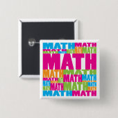 Badge Carré 5 Cm Maths colorées (Devant & derrière)