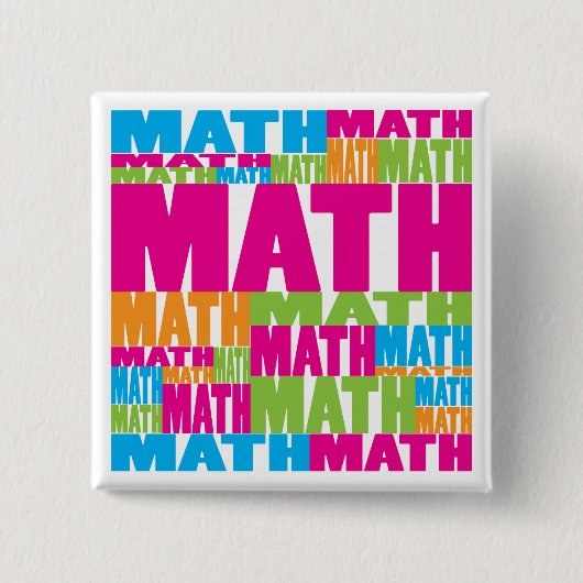 Badge Carré 5 Cm Maths colorées (Devant)