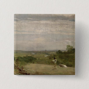 Badge Carré 5 Cm Matin d'été de John Constable   : Dedham de Lang