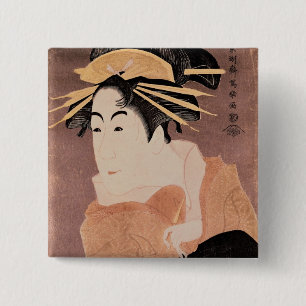 Badge Carré 5 Cm Matsumoto Yonesaburo dans le rôle de la courtisan