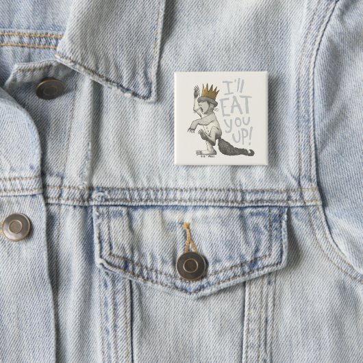 Badge Carré 5 Cm Max. | Je Te Mangerai ! (En situation)