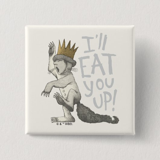 Badge Carré 5 Cm Max | Je vais te manger ! (Devant)