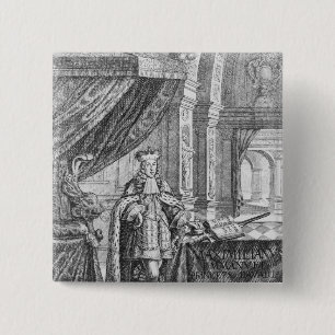 Badge Carré 5 Cm Maximilian II Emanuel, électeur de la Bavière
