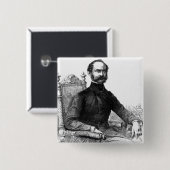 Badge Carré 5 Cm Maximilian II, roi de la Bavière (Devant & derrière)