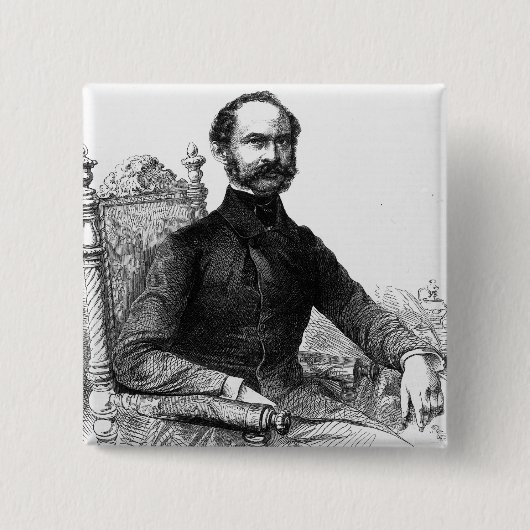 Badge Carré 5 Cm Maximilian II, roi de la Bavière (Devant)