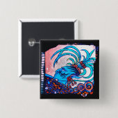 Badge Carré 5 Cm Mayan Elf : Défiance (Devant & derrière)