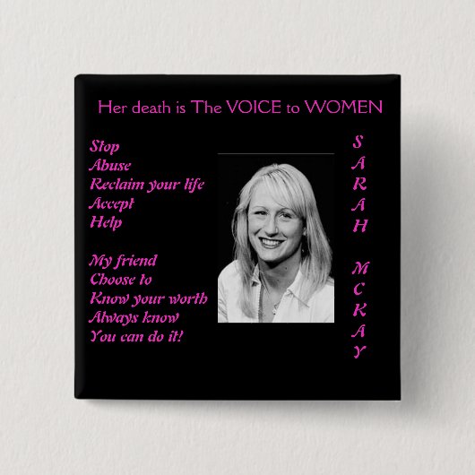 BADGE CARRÉ 5 CM MCKAY DE SARAH (Devant)