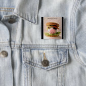 Badge Carré 5 Cm Me mangeriez-vous ? Bouton (En situation)