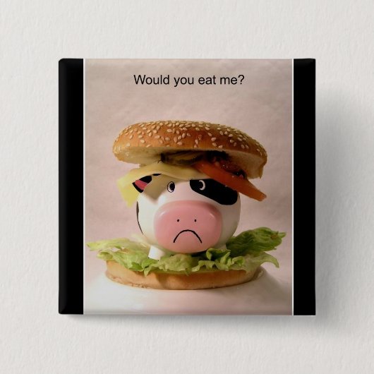 Badge Carré 5 Cm Me mangeriez-vous ? Bouton (Devant)