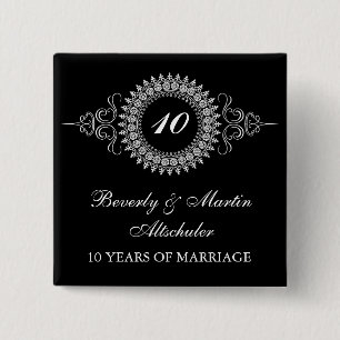 Badge Carré 5 Cm Médaillon Changer le bouton Numéro Anniversaire