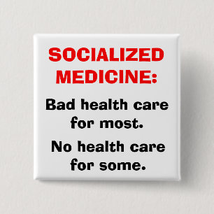 BADGE CARRÉ 5 CM MÉDECINE SOCIALISÉE