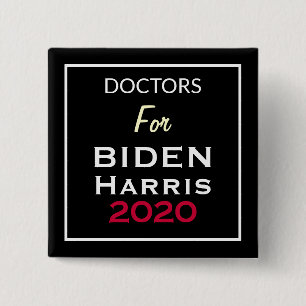 Badge Carré 5 Cm MÉDECINS DE BIDEN HARRIS Carré noir blanc rouge