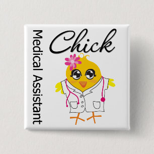 Badge Carré 5 Cm Medical Assistant Chick