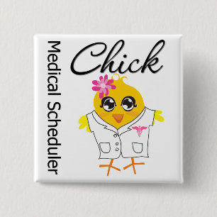 Badge Carré 5 Cm Medical Scheduler Chick