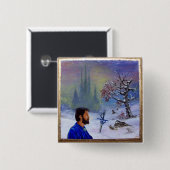 BADGE CARRÉ 5 CM MÉDITATION D'UN CHEVALIER (Devant & derrière)