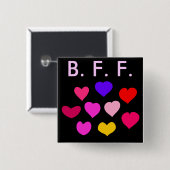 Badge Carré 5 Cm Meilleur ami pour toujours (Devant & derrière)