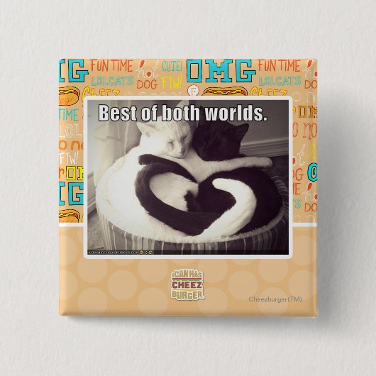 Badge Carré 5 Cm Meilleur des deux mondes (Devant)