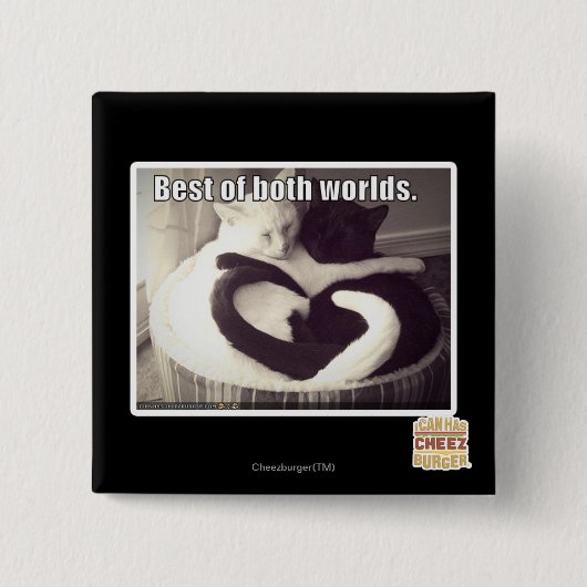 Badge Carré 5 Cm Meilleur des deux mondes (Devant)