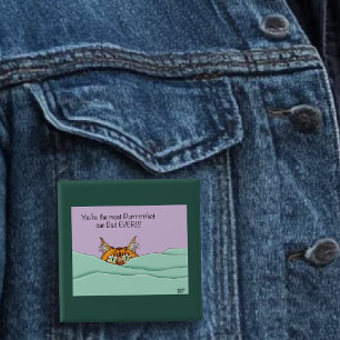 Badge Carré 5 Cm Meilleur Père Chat Jamais ! Fête des pères