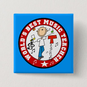 Badge Carré 5 Cm Meilleur professeur de musique du monde