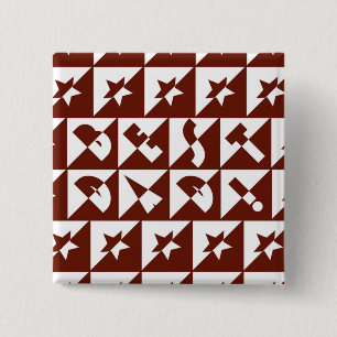 Badge Carré 5 Cm Meilleur texte sauvage papa en rouge