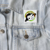 Badge Carré 5 Cm Meilleure grande soeur jamais rétro (En situation)