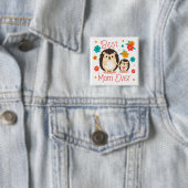 Badge Carré 5 Cm Meilleure Maman Jamais Mère Et Bébé Hérisson (En situation)