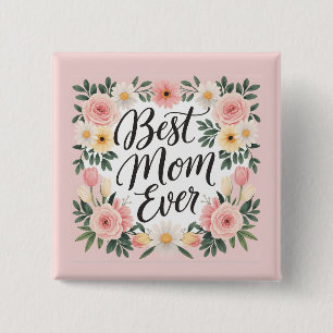 Badge Carré 5 Cm Meilleure maman jamais personnalisée Fête des mère