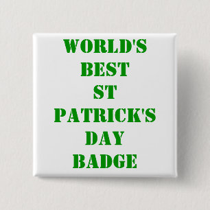 Badge Carré 5 Cm Meilleure Saint Patrick du monde