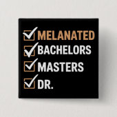 Badge Carré 5 Cm Melanated Doctorate Graduation PhD EDD Bachelor  (Devant)