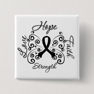 Badge Carré 5 Cm Mélanome de force d'amour de foi d'espoir