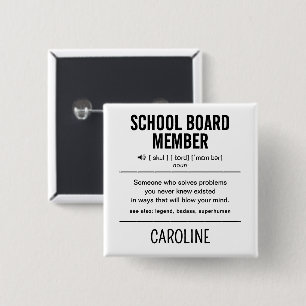 Badge Carré 5 Cm Membre du conseil scolaire personnalisé drôle