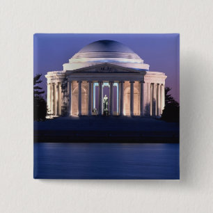 Badge Carré 5 Cm Mémorial de Thomas Jefferson au crépuscule