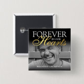 Badge Carré 5 Cm Mémorial des funérailles de l'or noir (Devant & derrière)