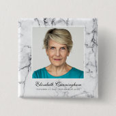 Badge Carré 5 Cm Mémorial en marbre photo classique et simple (Devant)