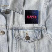 Badge Carré 5 Cm MEMPHIS - le logo musical (En situation)