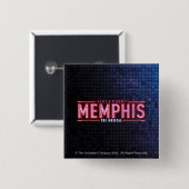 Badge Carré 5 Cm MEMPHIS - le logo musical (Devant & derrière)