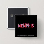 Badge Carré 5 Cm MEMPHIS - le logo musical (Devant & derrière)