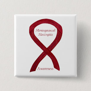 Badge Carré 5 Cm Meningococcie méningite Sensibilisation Broches à 
