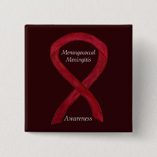 Badge Carré 5 Cm Meningococcie méningite Sensibilisation Broches à