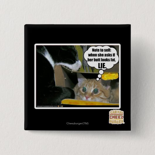 BADGE CARRÉ 5 CM MENSONGE (Devant)