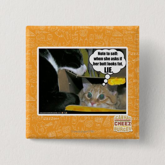 BADGE CARRÉ 5 CM MENSONGE (Devant)