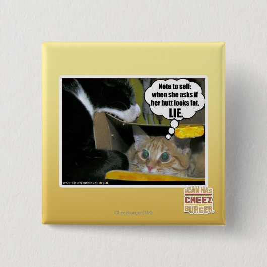 BADGE CARRÉ 5 CM MENSONGE (Devant)