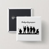 Badge Carré 5 Cm Merci pour vos soldats (Devant & derrière)