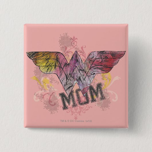 Badge Carré 5 Cm Merde Maman Médias Mixtes (Devant)