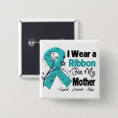 Badge Carré 5 Cm Mère - Cancer de l'ovaire Ruban (Devant & derrière)