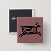 Badge Carré 5 Cm Mère chèvre-BW (Devant & derrière)