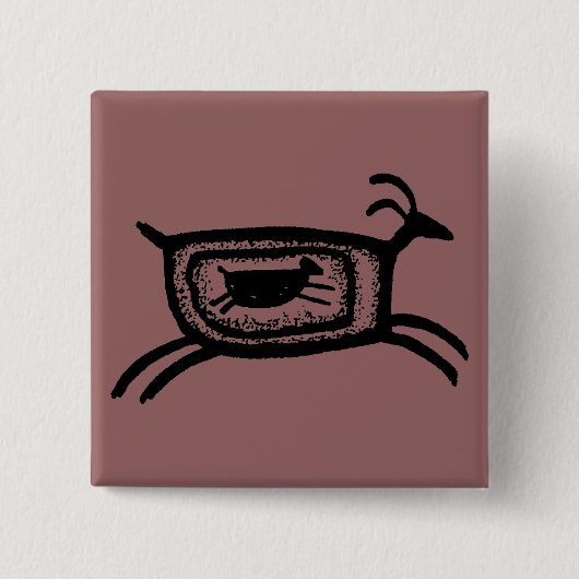 Badge Carré 5 Cm Mère chèvre-BW (Devant)