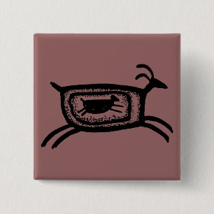 Badge Carré 5 Cm Mère chèvre-BW